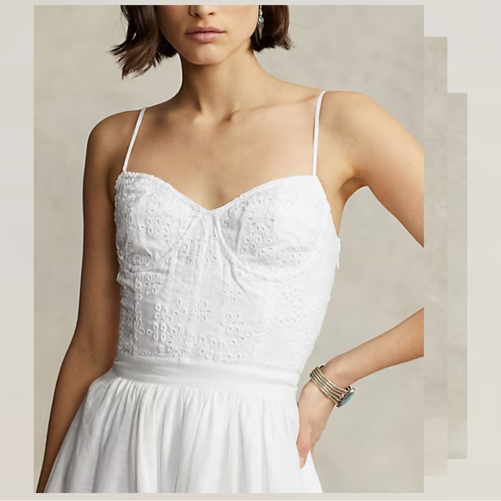 Polo by Ralph Lauren White Linen Bustier Taylor Swift Approved!